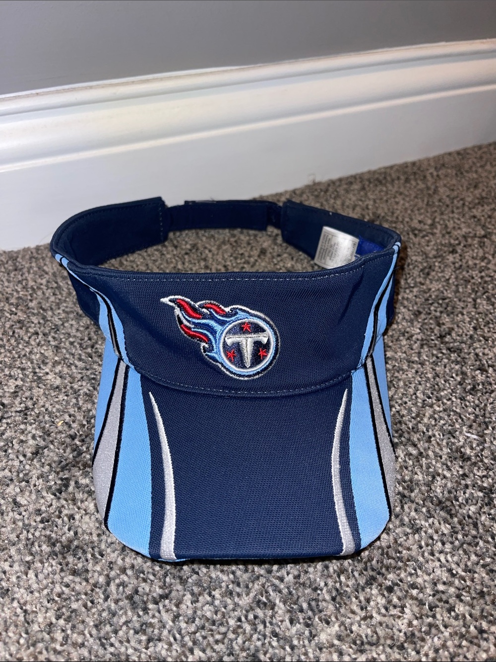 NFL Tennessee Titans Navy and Light Blue Visor with Flame Logo